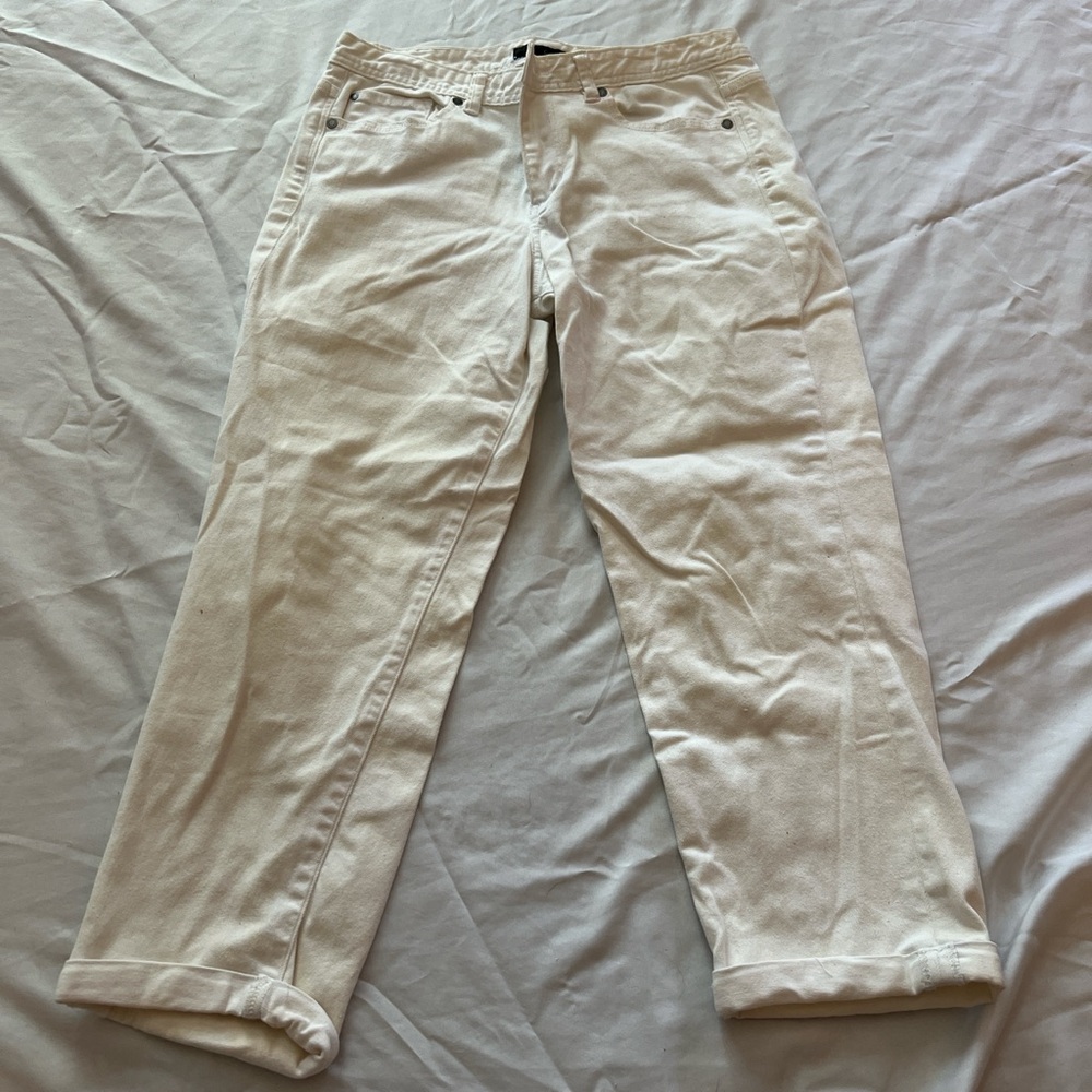 Calvin Klein off white cropped jeans